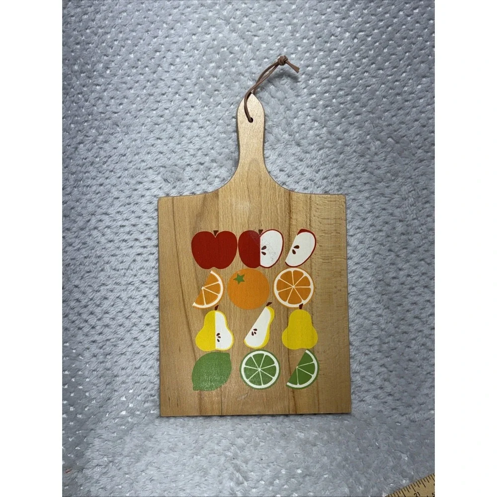 Nevco Hand Painted Wood Cutting Board Grandma 16x9 Vtg Decor Fruits